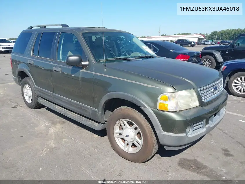 FORD EXPLORER 2003, VIN 1FMZU63KX3UA46018