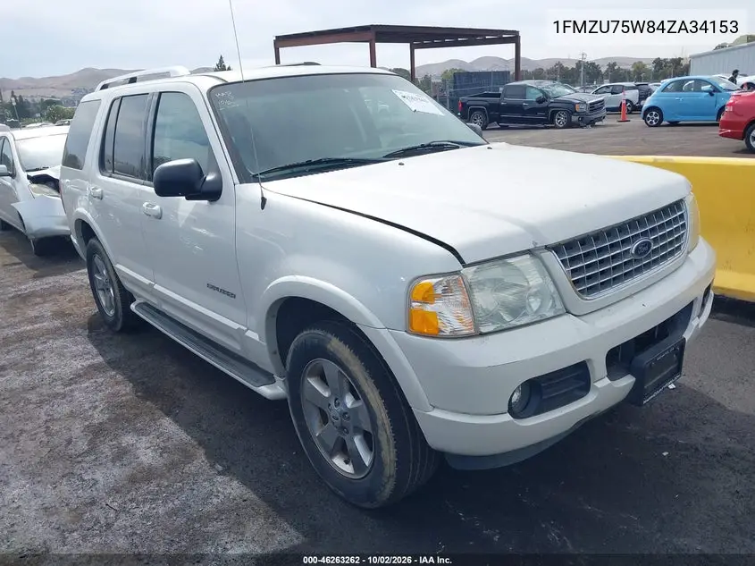FORD EXPLORER 2004, VIN 1FMZU75W84ZA34153