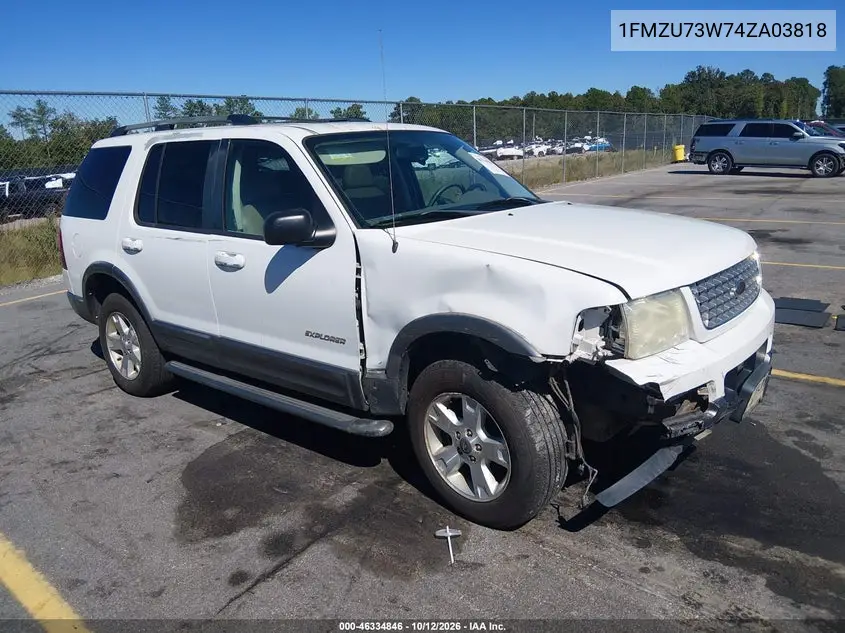 FORD EXPLORER 2004, VIN 1FMZU73W74ZA03818