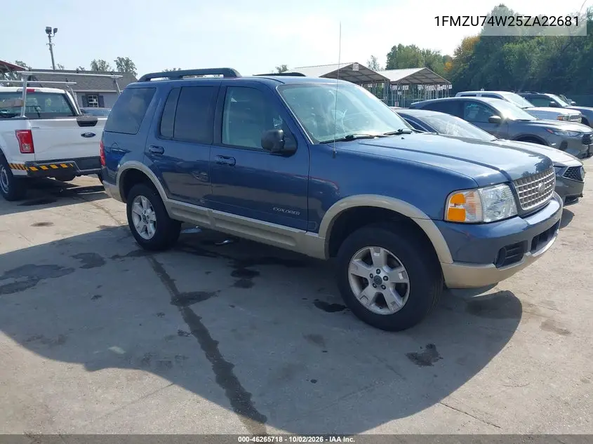 FORD EXPLORER 2005, VIN 1FMZU74W25ZA22681