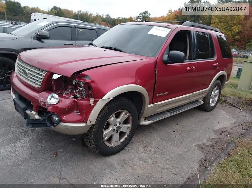 2005 FORD EXPLORER VIN 1FMDU74EX5UA92847 — фото 2