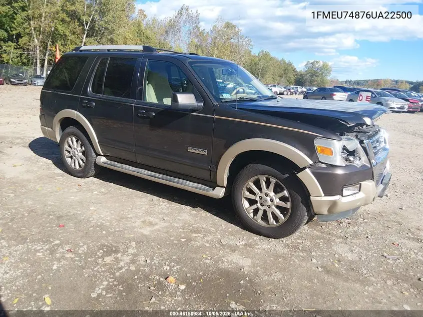 FORD EXPLORER 2006, VIN 1FMEU74876UA22500