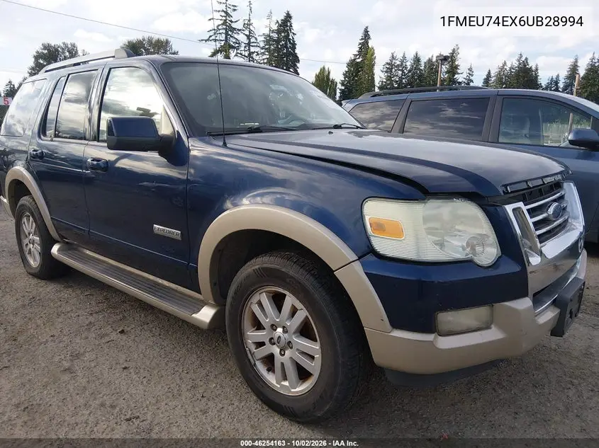 FORD EXPLORER 2006, VIN 1FMEU74EX6UB28994