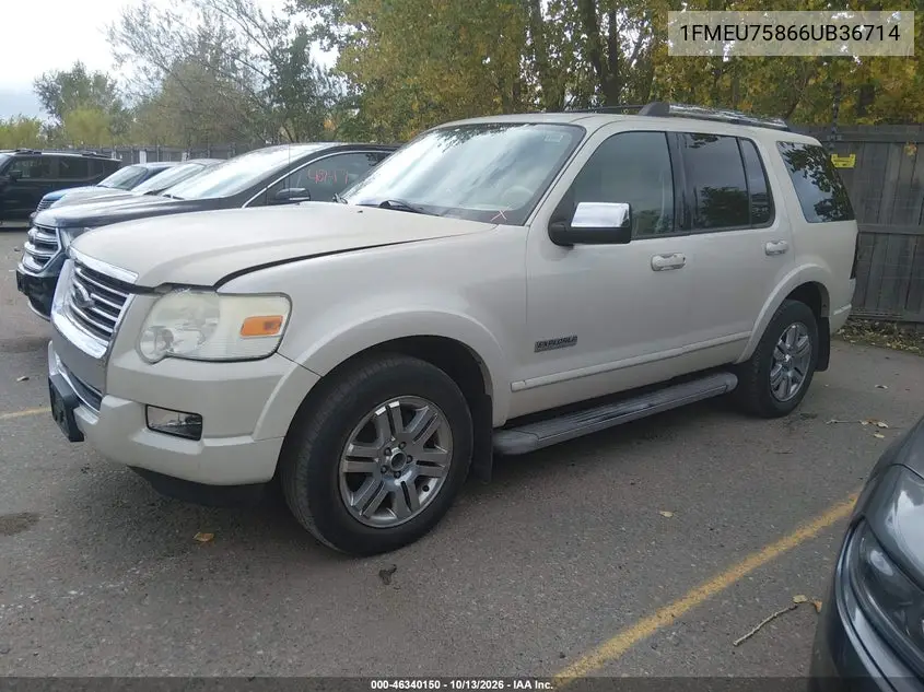 2006 FORD EXPLORER VIN 1FMEU75866UB36714 — фото 2