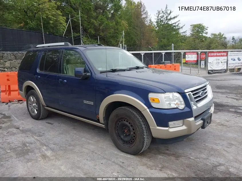 FORD EXPLORER 2007, VIN 1FMEU74E87UB67018