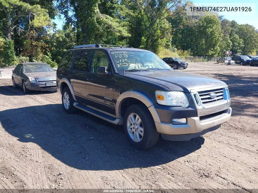 FORD EXPLORER 2007, VIN 1FMEU74E27UA91926