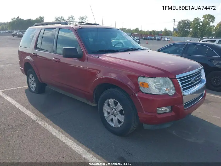 FORD EXPLORER 2010, VIN 1FMEU6DE1AUA74472
