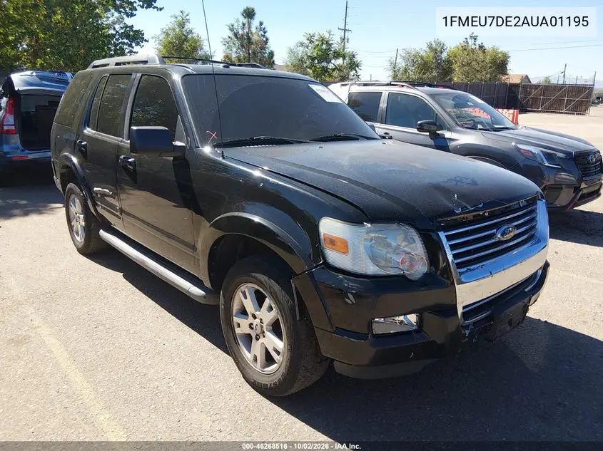 FORD EXPLORER 2010, VIN 1FMEU7DE2AUA01195