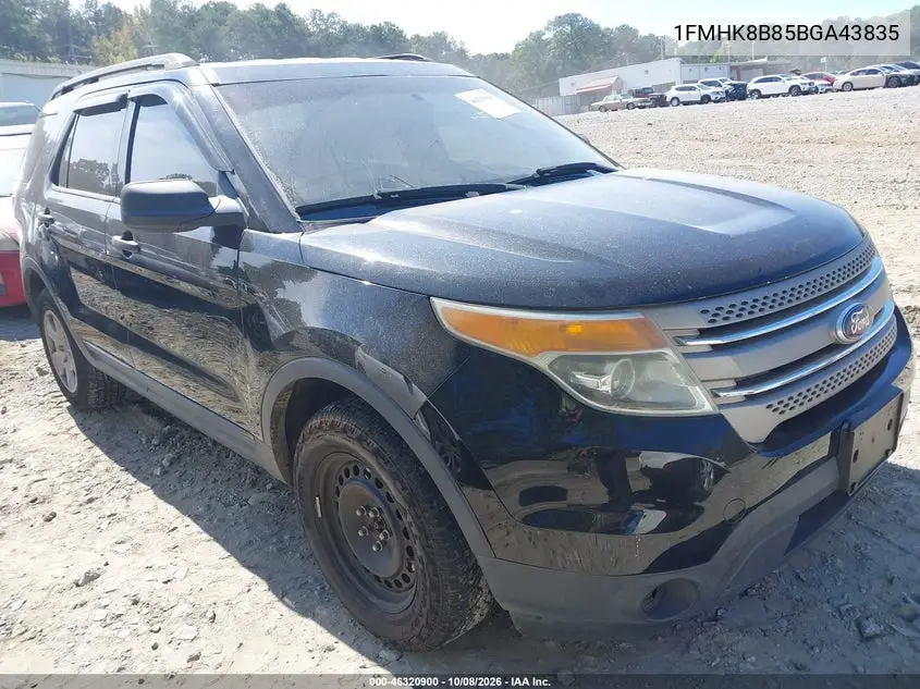 FORD EXPLORER 2011, VIN 1FMHK8B85BGA43835