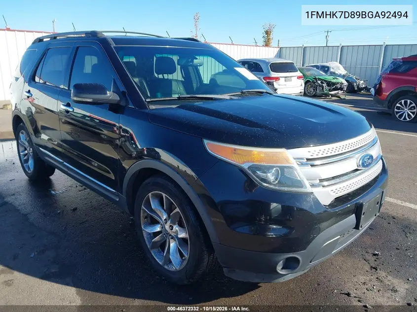 FORD EXPLORER 2011, VIN 1FMHK7D89BGA92494