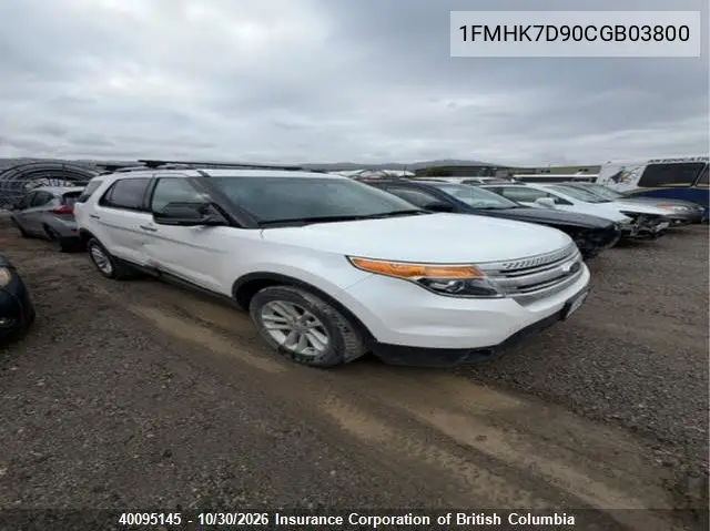 FORD EXPLORER 2012, VIN 1FMHK7D90CGB03800