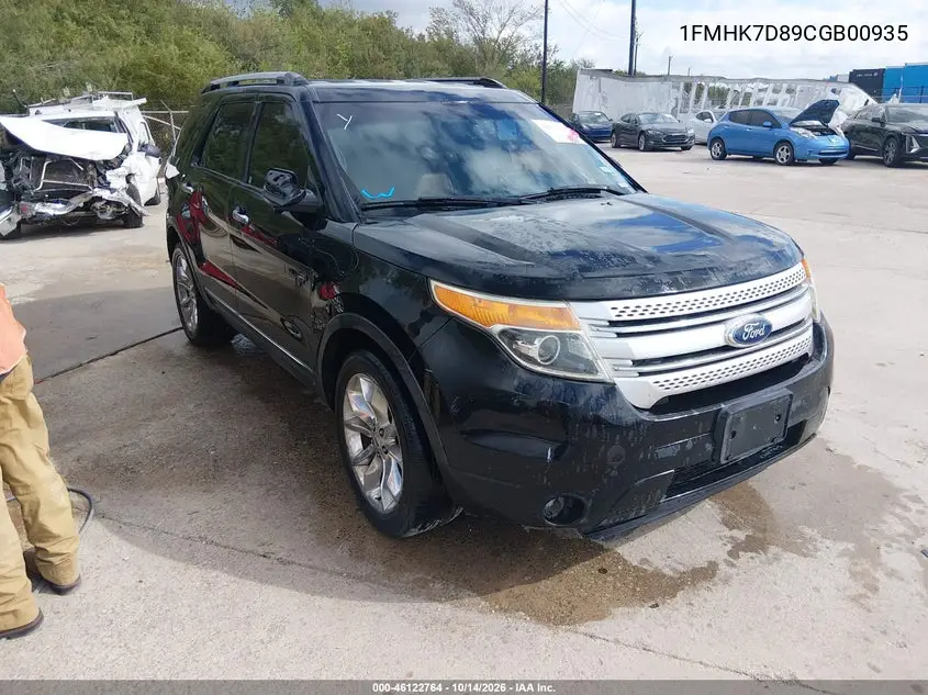 FORD EXPLORER 2012, VIN 1FMHK7D89CGB00935