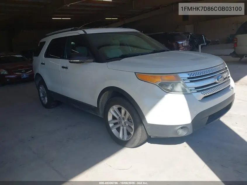 FORD EXPLORER 2012, VIN 1FMHK7D86CGB03100