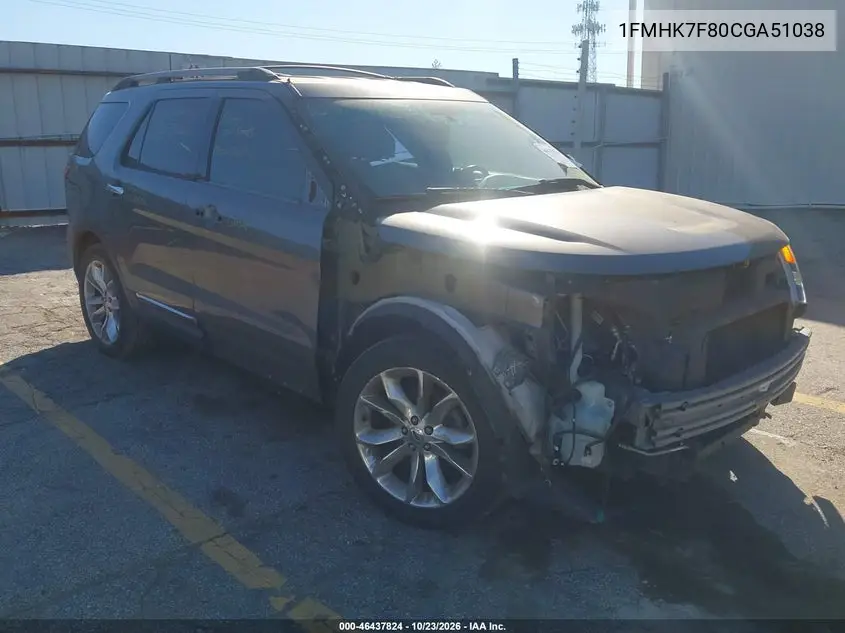 FORD EXPLORER 2012, VIN 1FMHK7F80CGA51038