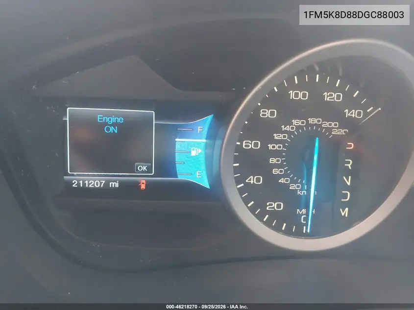 2013 FORD EXPLORER VIN 1FM5K8D88DGC88003 — фото 7