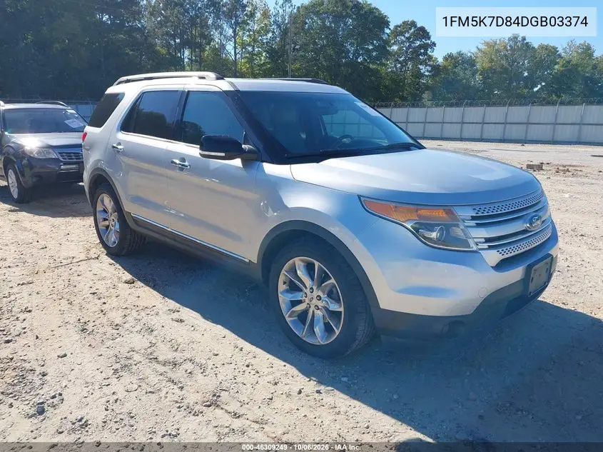 FORD EXPLORER 2013, VIN 1FM5K7D84DGB03374