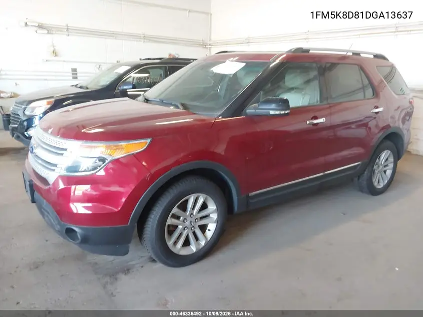 2013 FORD EXPLORER VIN 1FM5K8D81DGA13637 — фото 2