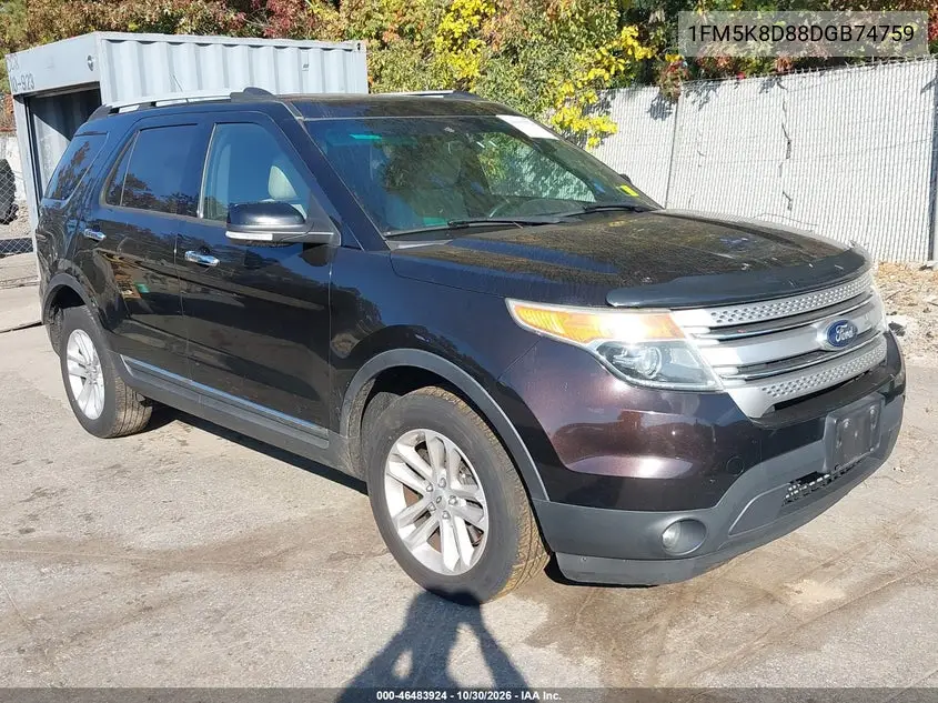 FORD EXPLORER 2013, VIN 1FM5K8D88DGB74759