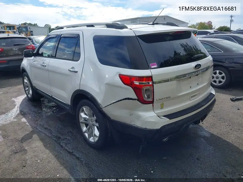 2014 FORD EXPLORER VIN 1FM5K8F8XEGA16681 — фото 3
