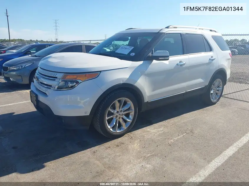 2014 FORD EXPLORER VIN 1FM5K7F82EGA01344 — фото 2