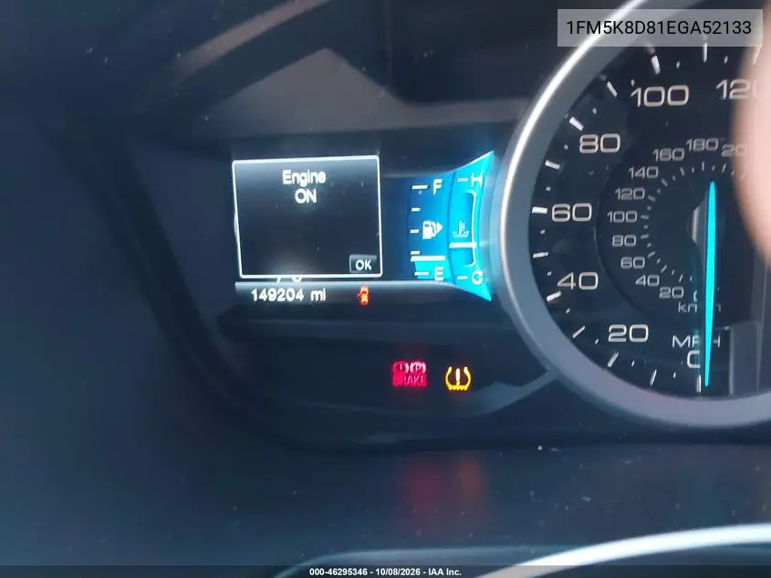 2014 FORD EXPLORER VIN 1FM5K8D81EGA52133 — фото 7