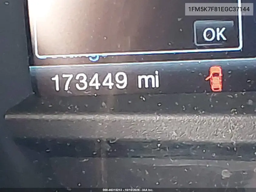 2014 FORD EXPLORER VIN 1FM5K7F81EGC37144 — фото 15