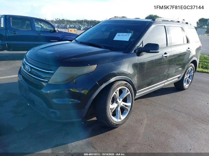 2014 FORD EXPLORER VIN 1FM5K7F81EGC37144 — фото 2
