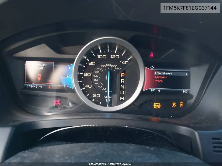 2014 FORD EXPLORER VIN 1FM5K7F81EGC37144 — фото 7