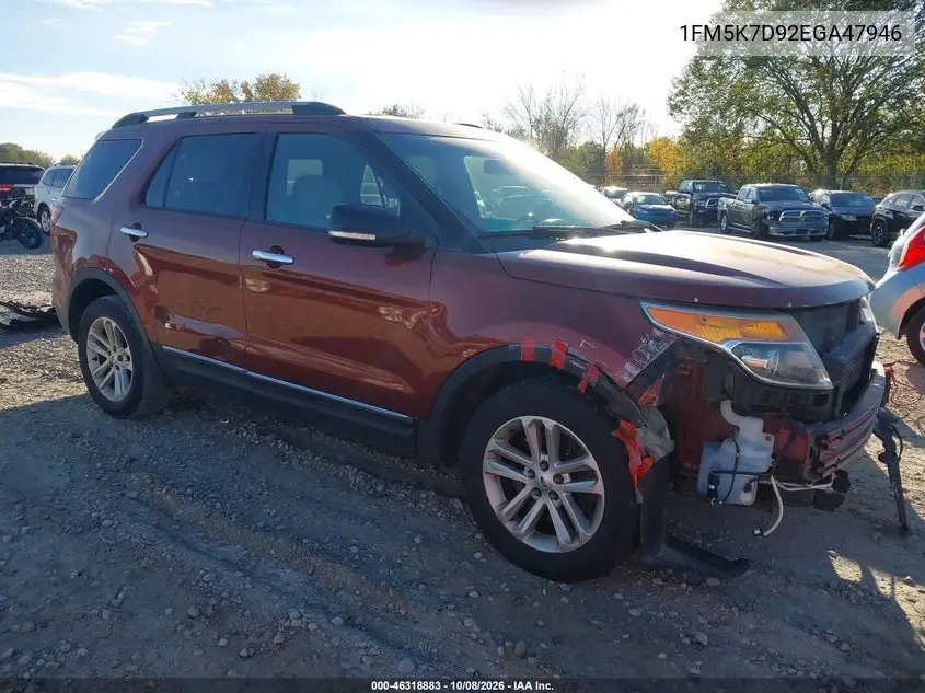 FORD EXPLORER 2014, VIN 1FM5K7D92EGA47946