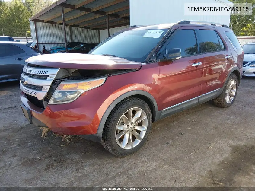 2014 FORD EXPLORER VIN 1FM5K7D84EGA69115 — фото 2