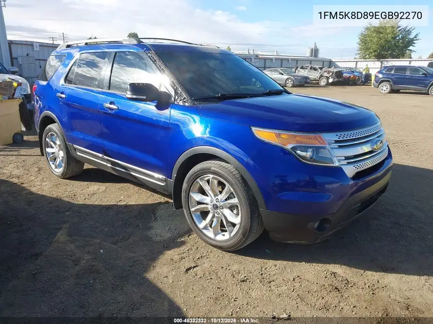 FORD EXPLORER 2014, VIN 1FM5K8D89EGB92270