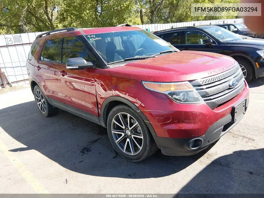 FORD EXPLORER 2015, VIN 1FM5K8D89FGA03294