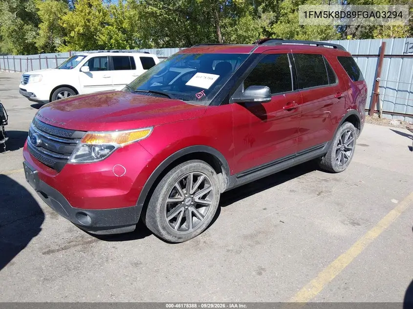2015 FORD EXPLORER VIN 1FM5K8D89FGA03294 — фото 2