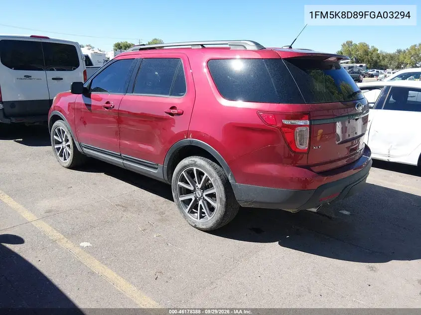 2015 FORD EXPLORER VIN 1FM5K8D89FGA03294 — фото 3
