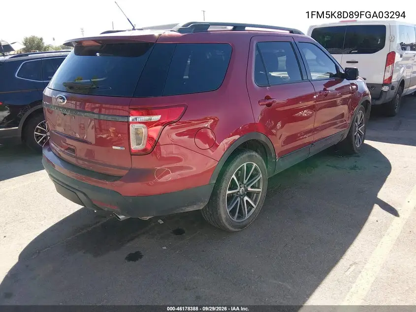 2015 FORD EXPLORER VIN 1FM5K8D89FGA03294 — фото 4