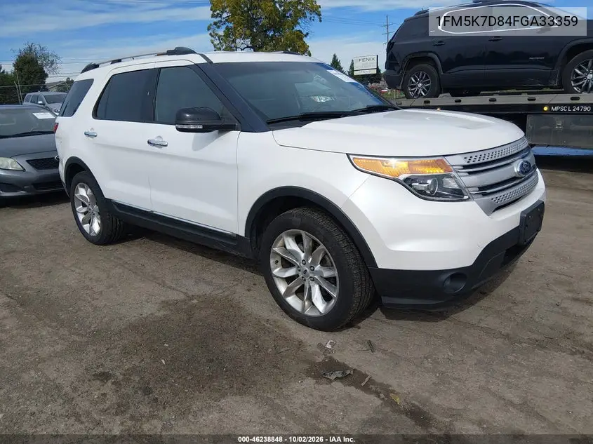 FORD EXPLORER 2015, VIN 1FM5K7D84FGA33359