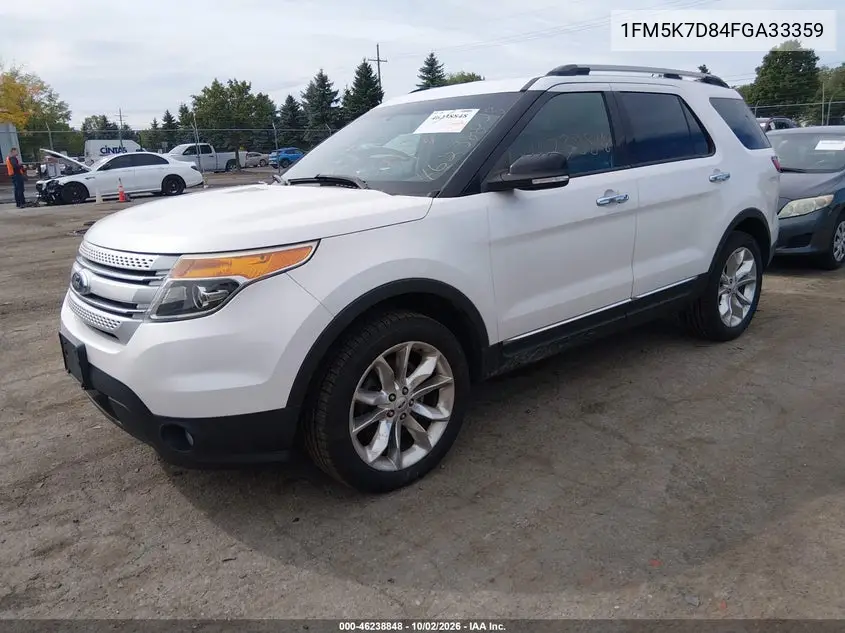 2015 FORD EXPLORER VIN 1FM5K7D84FGA33359 — фото 2