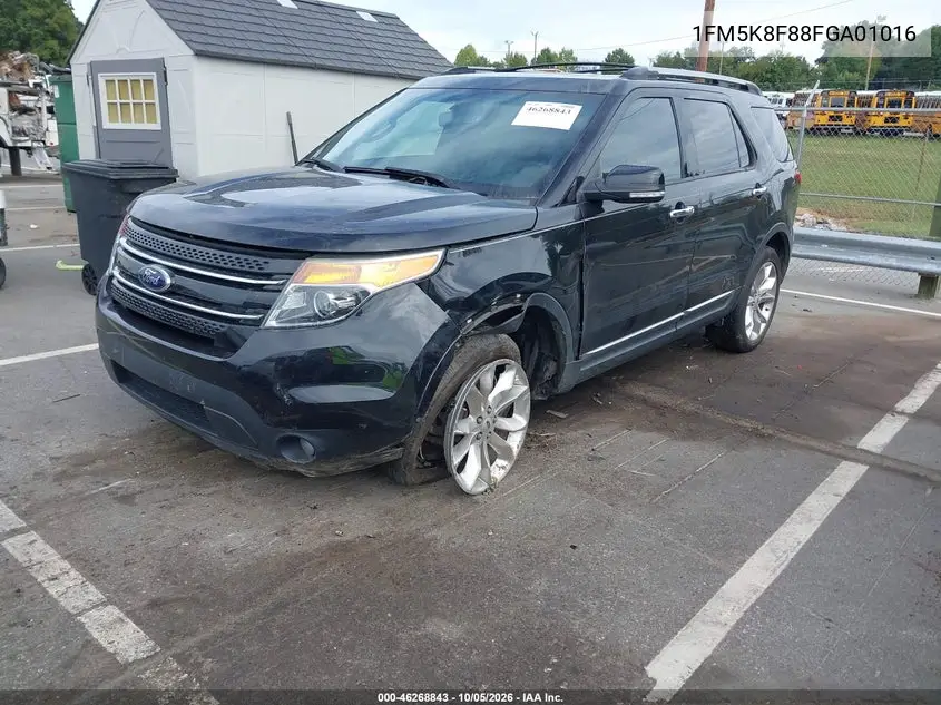 2015 FORD EXPLORER VIN 1FM5K8F88FGA01016 — фото 2