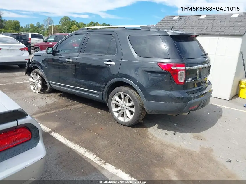 2015 FORD EXPLORER VIN 1FM5K8F88FGA01016 — фото 3