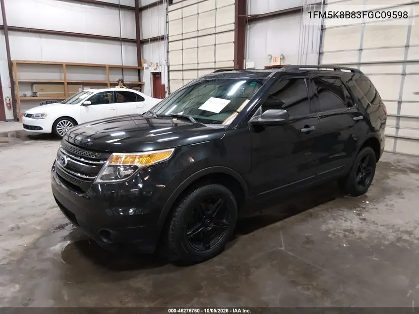 2015 FORD EXPLORER VIN 1FM5K8B83FGC09598 — фото 2
