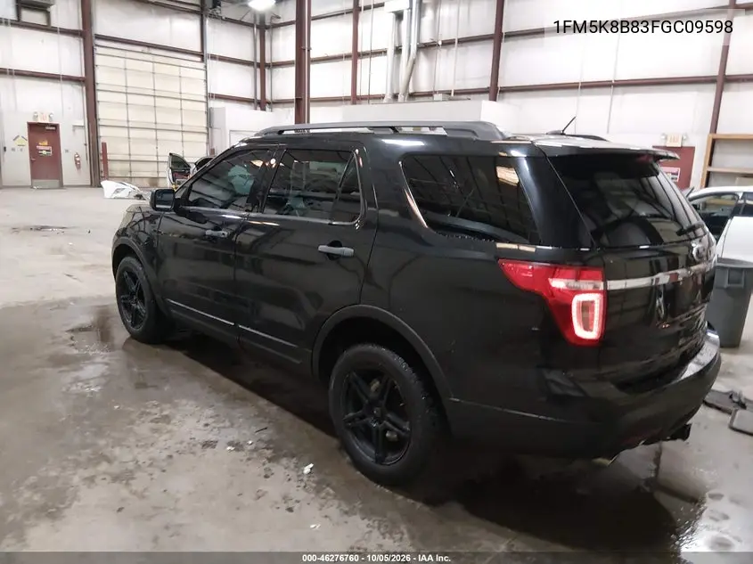 2015 FORD EXPLORER VIN 1FM5K8B83FGC09598 — фото 3