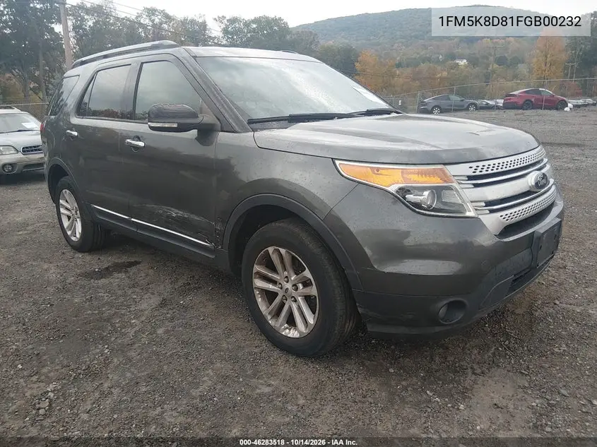 FORD EXPLORER 2015, VIN 1FM5K8D81FGB00232