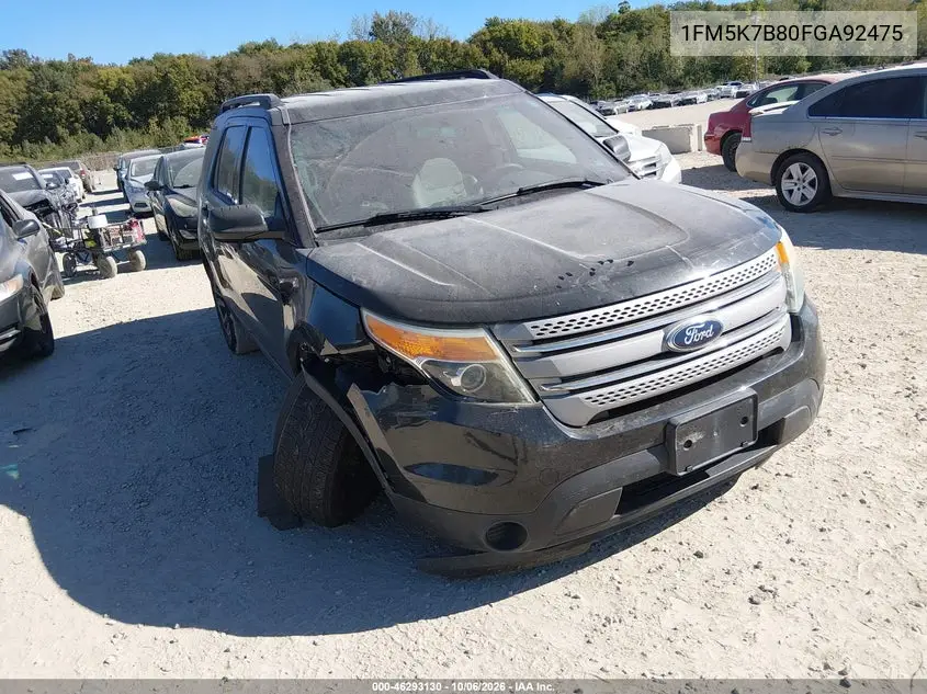 FORD EXPLORER 2015, VIN 1FM5K7B80FGA92475