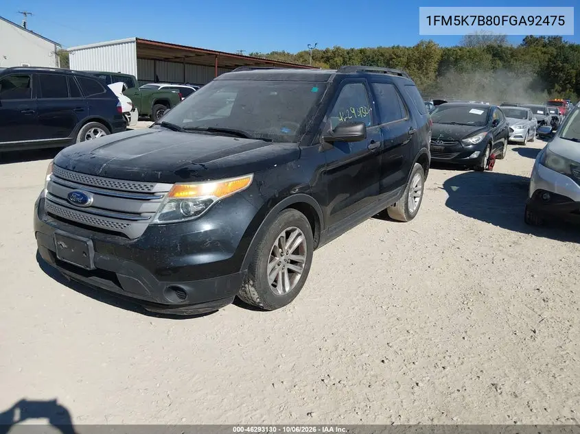 2015 FORD EXPLORER VIN 1FM5K7B80FGA92475 — фото 2