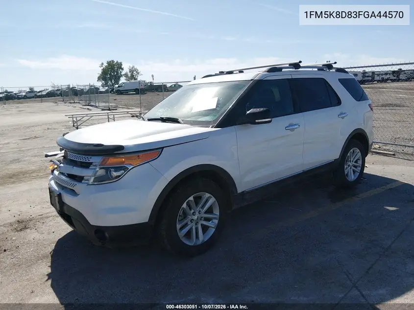 2015 FORD EXPLORER VIN 1FM5K8D83FGA44570 — фото 2