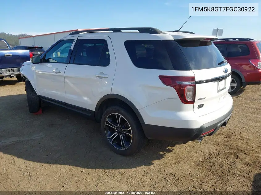 2015 FORD EXPLORER VIN 1FM5K8GT7FGC30922 — фото 3