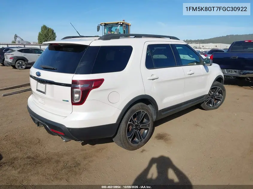 2015 FORD EXPLORER VIN 1FM5K8GT7FGC30922 — фото 4