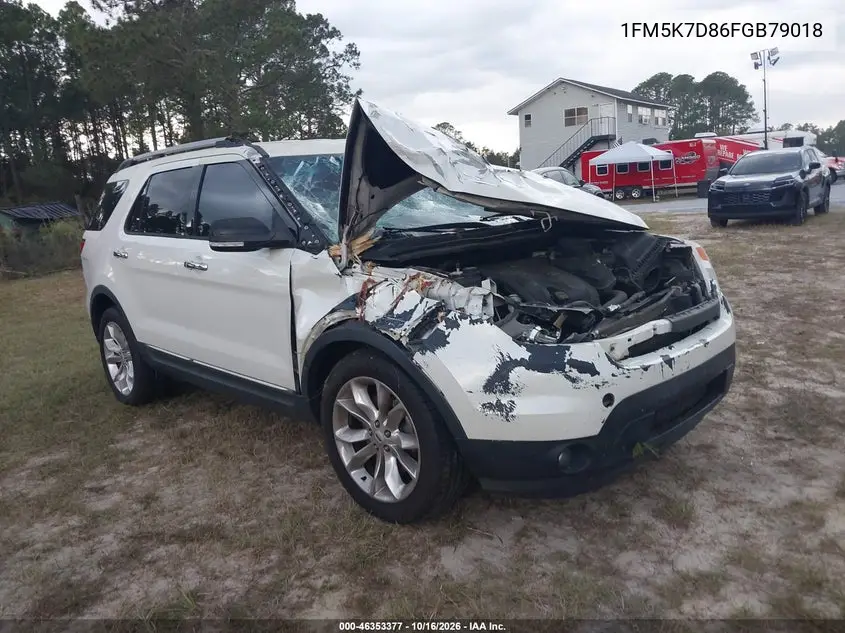 FORD EXPLORER 2015, VIN 1FM5K7D86FGB79018