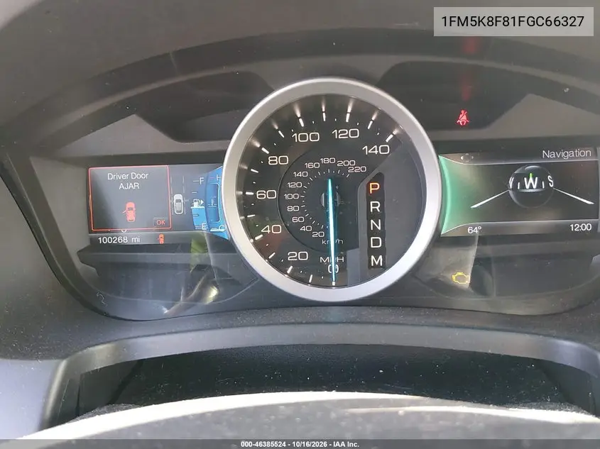 2015 FORD EXPLORER VIN 1FM5K8F81FGC66327 — фото 7
