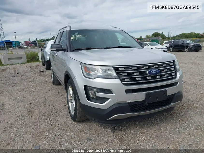 FORD EXPLORER 2016, VIN 1FM5K8D87GGA89545